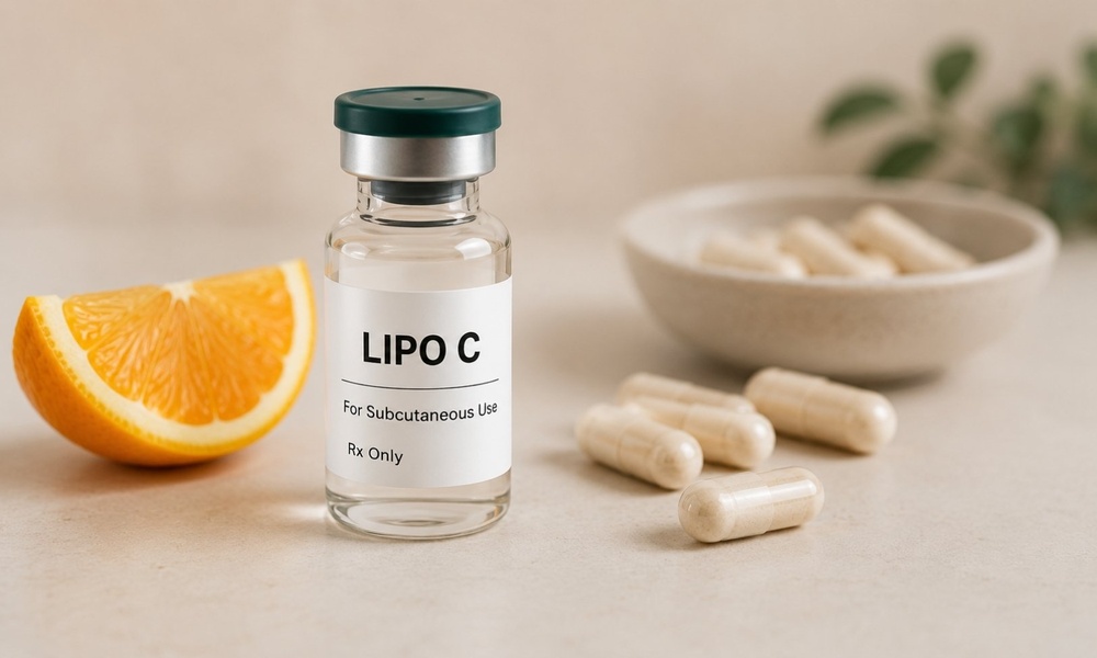 Lipo-C injection vial with citrus and capsules